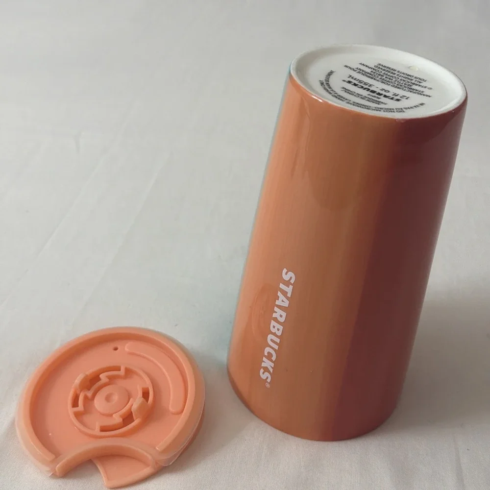 NEW 2020 Summer  Starbucks 12oz Orange, Teal & White Travel‎ Tumbler  Coffee Mug